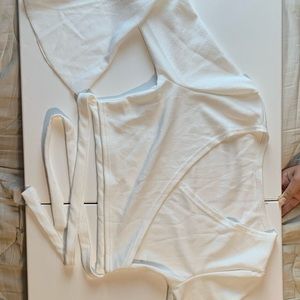 Cute white crop top with flare sleeves